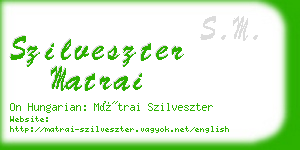 szilveszter matrai business card